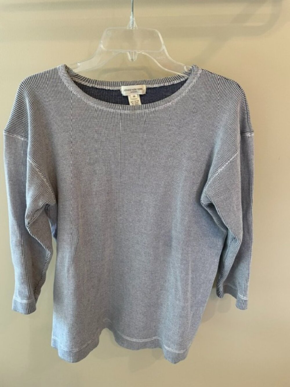 Women's Jones New York Heavy weight Sport Top, in blue and white